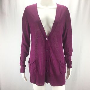 Moth Anthropologie S Linen Blend Cardigan Sweater